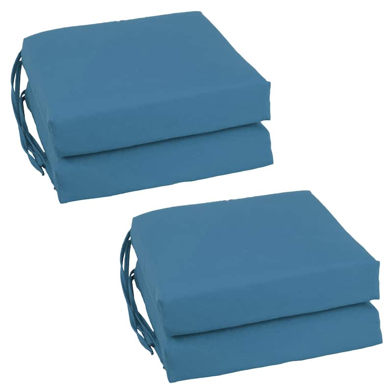 16-inch Square Indoor Twill Chair Cushions (Set of 2 or 4) - 16 x 16 - Set of 4 - Indigo