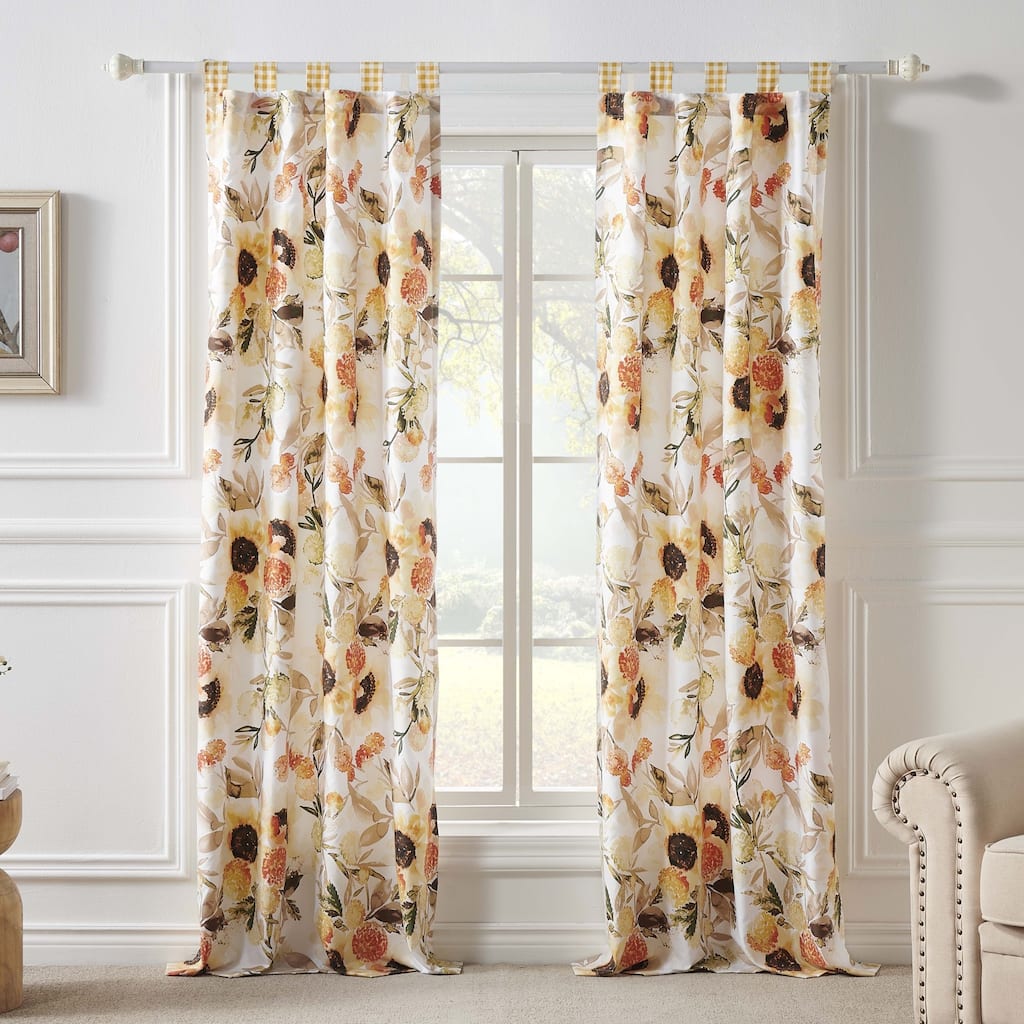 Greenland Home Fashions Somerset Farmhouse 84-inch Curtain Panels (Set of 2)