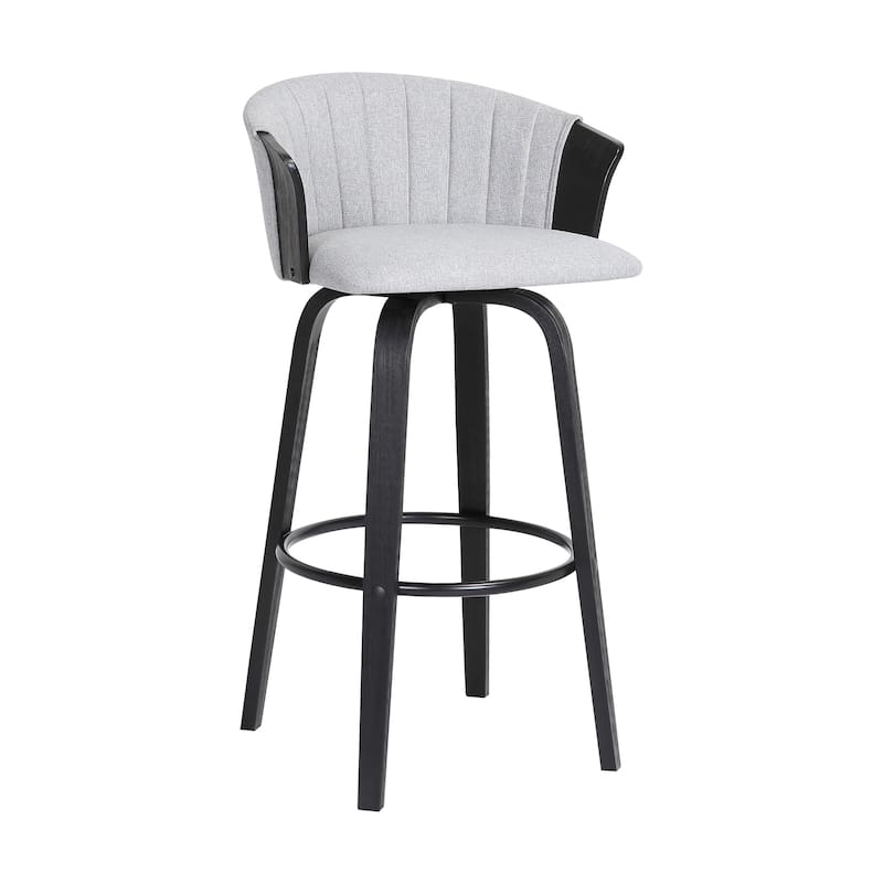 Diana Upholstered Wood Bar or Counter Height Swivel Stool