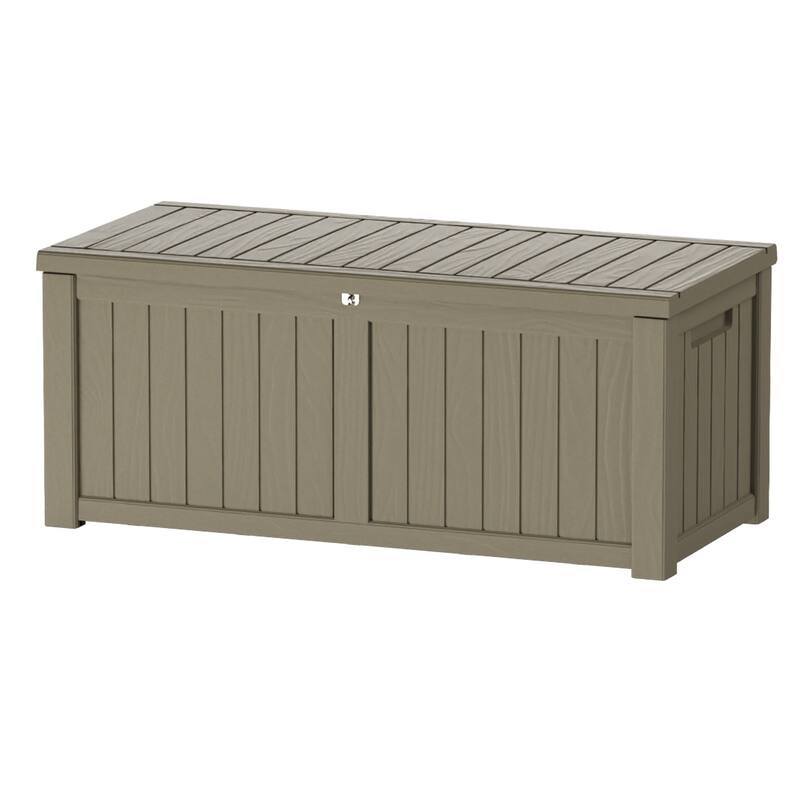 120 Gal. Wicker Resin Outdoor Patio Storage Deck Box