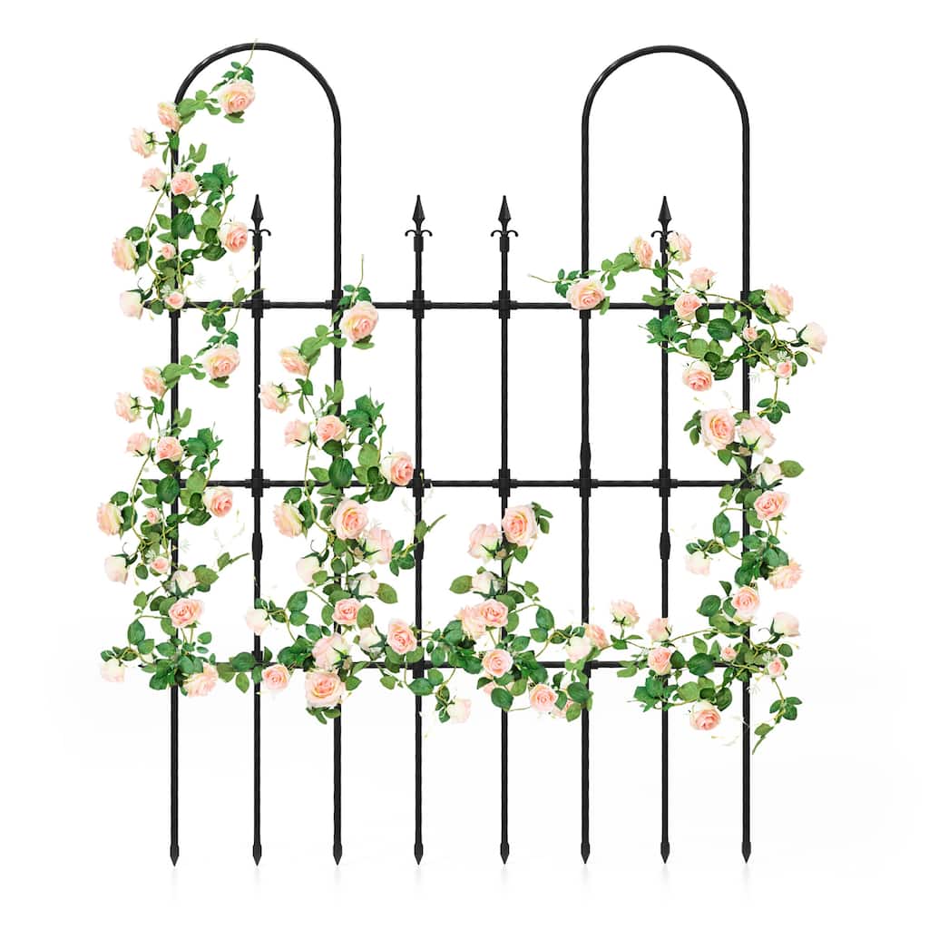 Gymax 58'' x 73'' Garden Trellis for Climbing Plants Rustproof Metal