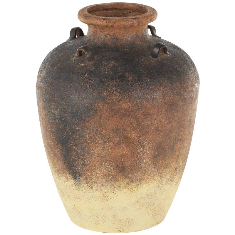 Magnesium Oxide Textured Ombre Antique Amphora Decorative Vase - Copper - Roche River Decor - Copper - 18"W, 24"H