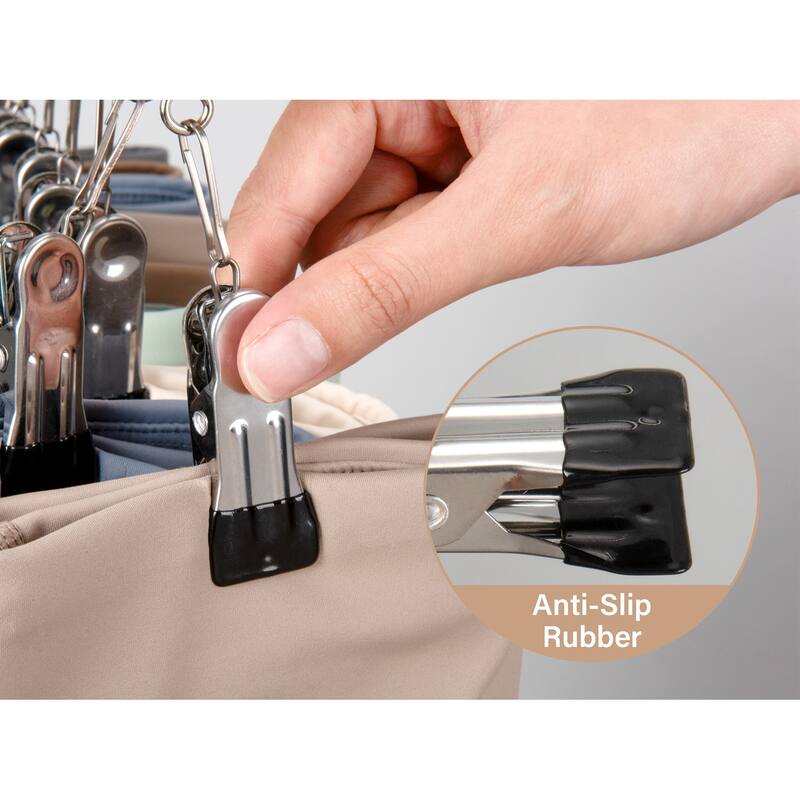 2-pack Hat Rack, Multi-Use Pants Hangerb with 10 Adjustable Stainless Steel Clips