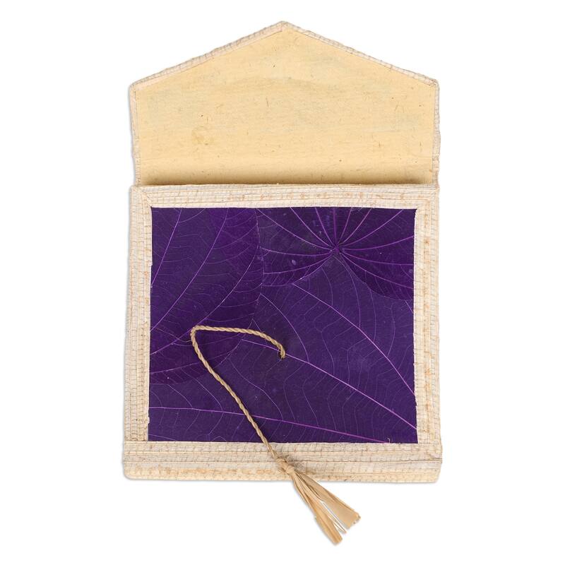 Novica Handmade My Purple Journey Natural Fiber Notebook