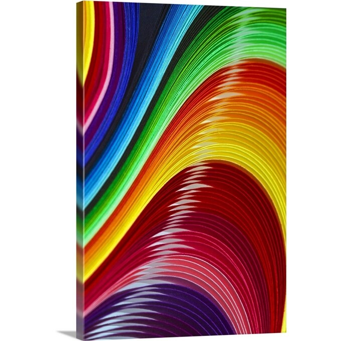 Shop Abstract Of Colored Paper Strips Canvas Wall Art