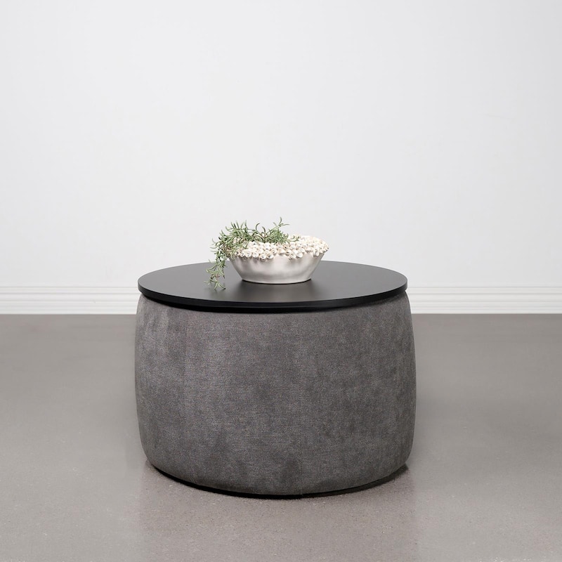 Reeves Grey Lift Top Storage Ottoman
