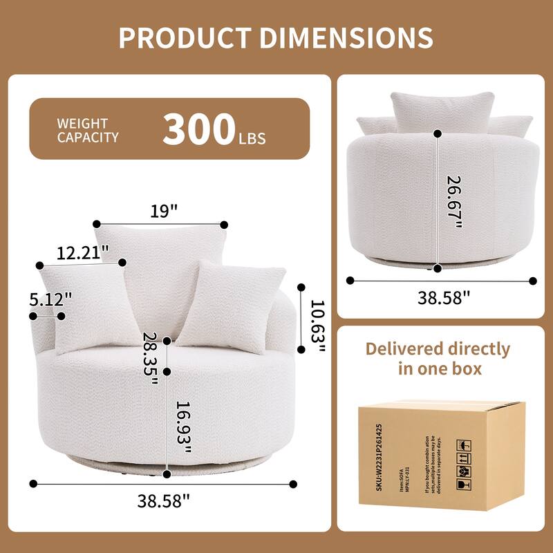 Single Seat Full Sponge Compression Swivel Chair Single Sofa