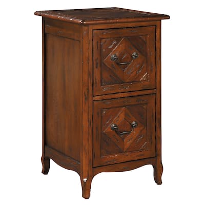Hekman Furniture Rustic, Old World Style, Distressed Wood, Two Drawer, Filing Cabinet