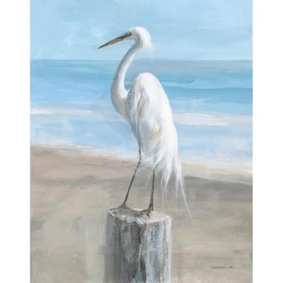 Egret by the Sea Art Poster - Print On Demand