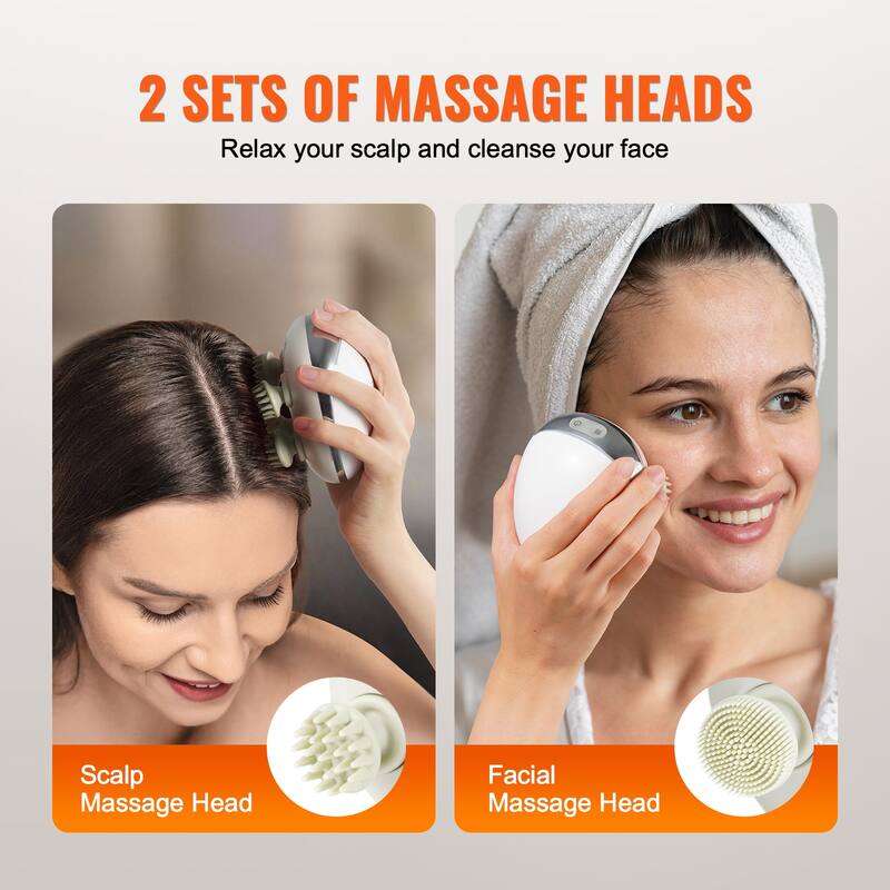 Electric Scalp Massager with Heat for Hair Growth, Deep Clean, Stress Relax - 4-mode settings