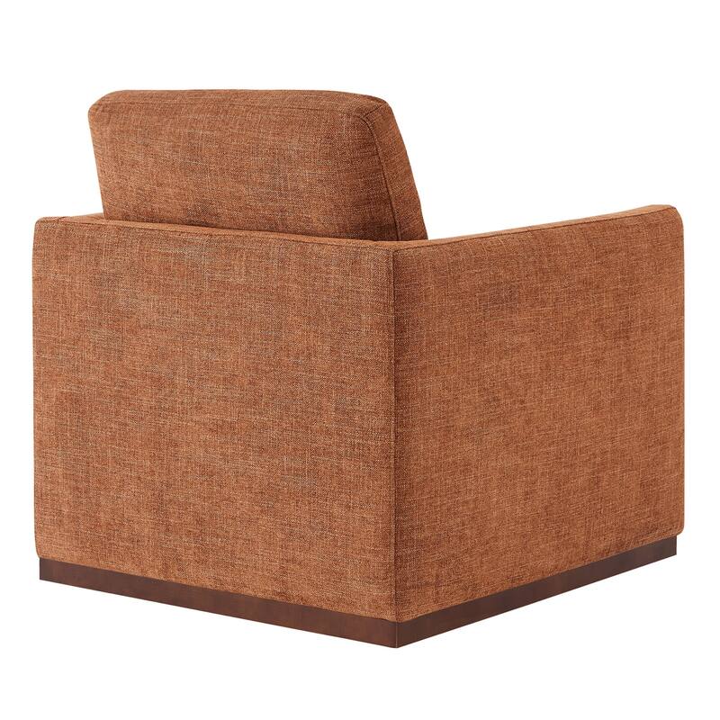 Spruce & Spring Modern Swivel Accent Chair with Wooden Base