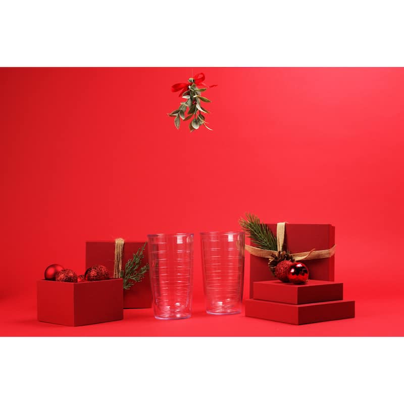 Tervis Clear & Colorful Tabletop Made in USA Double Walled Insulated Travel Tumbler, Clear