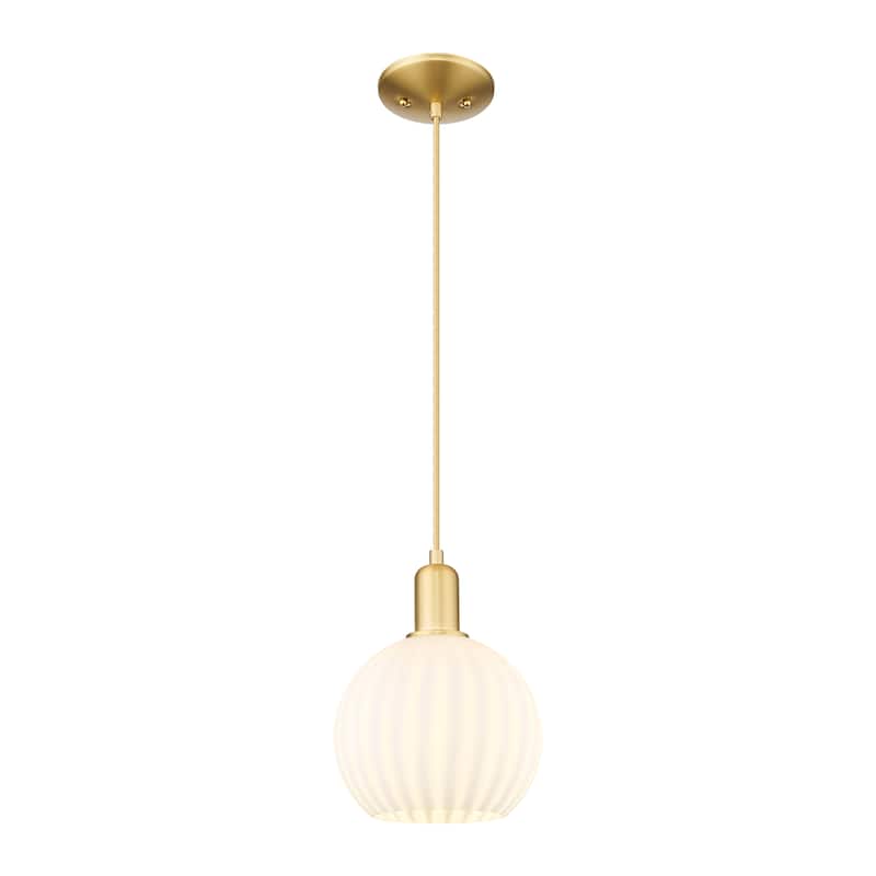 Innovations Lighting Endless Possibilities Arcadia - White Venetian - 1 Light 8" Cord Hung Mini Pendant - Satin Gold