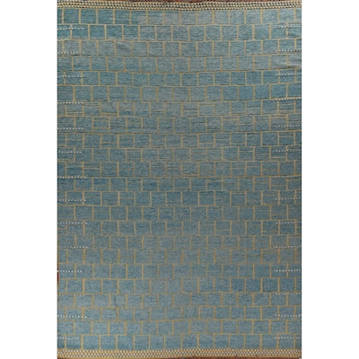 Geometric Modern Moroccan Large Area Rug Handmade Wool Carpet - 11'10"x 16'0"