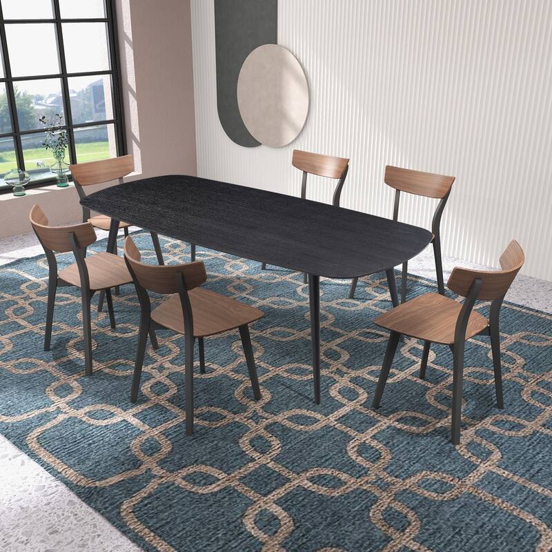 Modern Farmhouse Rectangular Dining Table for 4-8 People