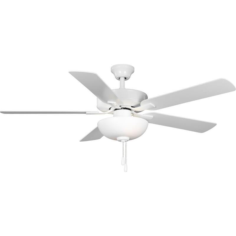 AirPro 52 in. White 5-Blade AC Motor Ceiling Fan with Light - 52 in x 52 in x 16.7 in