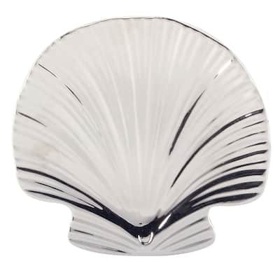 Certified International Silver Coast 3-D Shell Platter - 14.75" x 13.5" x 1.5"
