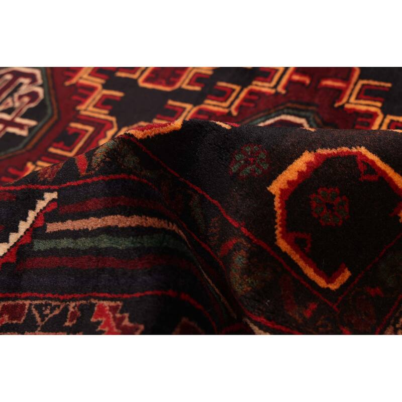 ECARPETGALLERY Hand-knotted Teimani Black, Dark Red Wool Rug - 3'10 x 6'1