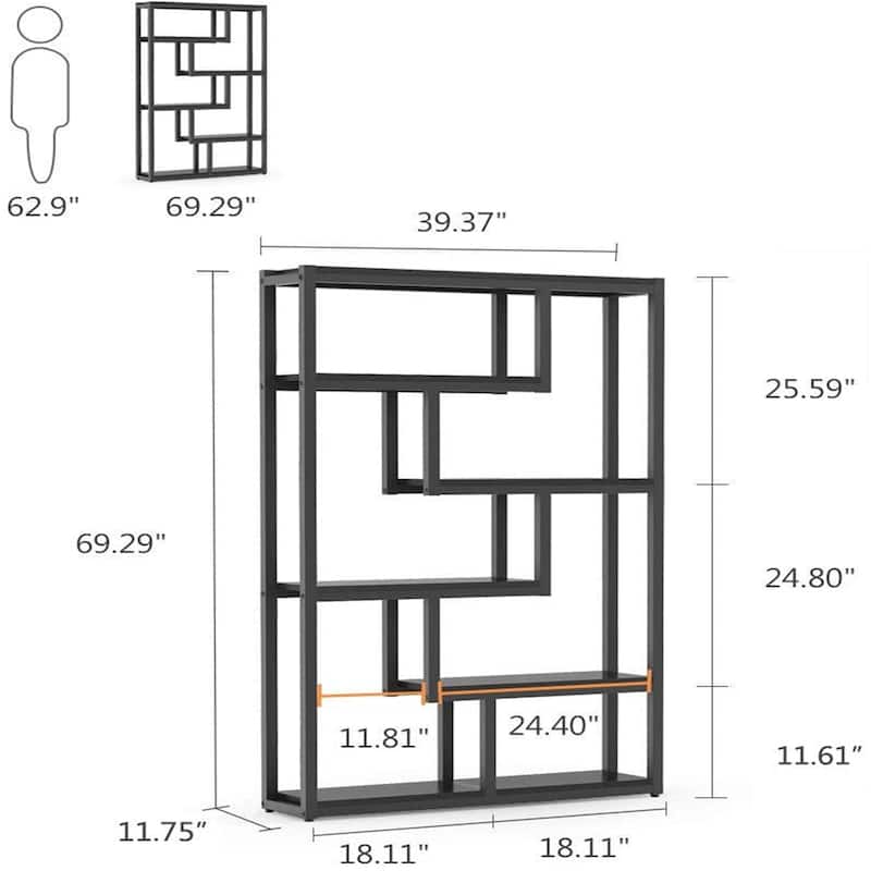 Bookshelf, Modern Etagere Bookcase, Storage and Display Shelves