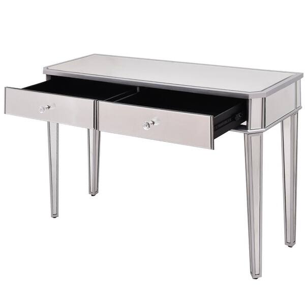 Shop Costway Vanity Make Up Desk Console Dressing Silver Glass