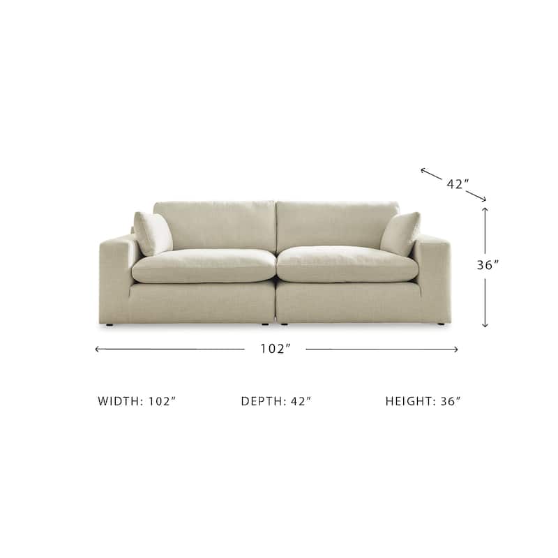 Signature Design by Ashley Elyza Beige 2-Piece Sectional Loveseat - 102" W x 42" D x 36" H