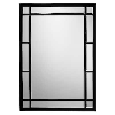 Alden Décor Zander Iron Rectangle Mirror, Black