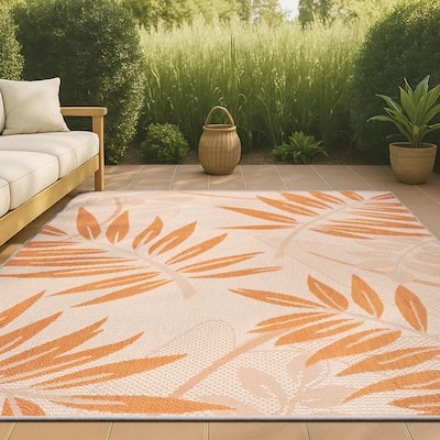 JONATHAN Y Bahamas Tropical Palm Leaf Indoor/Outdoor Area Rug
