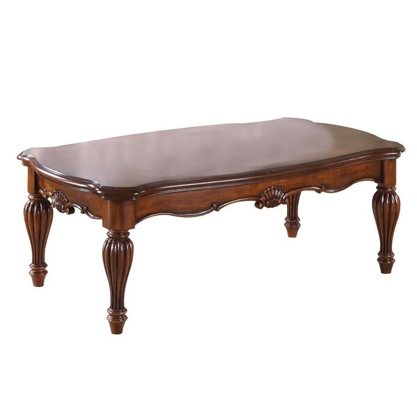 Vintage Rectangular Wooden Coffee Table with Fluted Legs Vintage Rectangular Wooden Coffee Table with Fluted Legs
