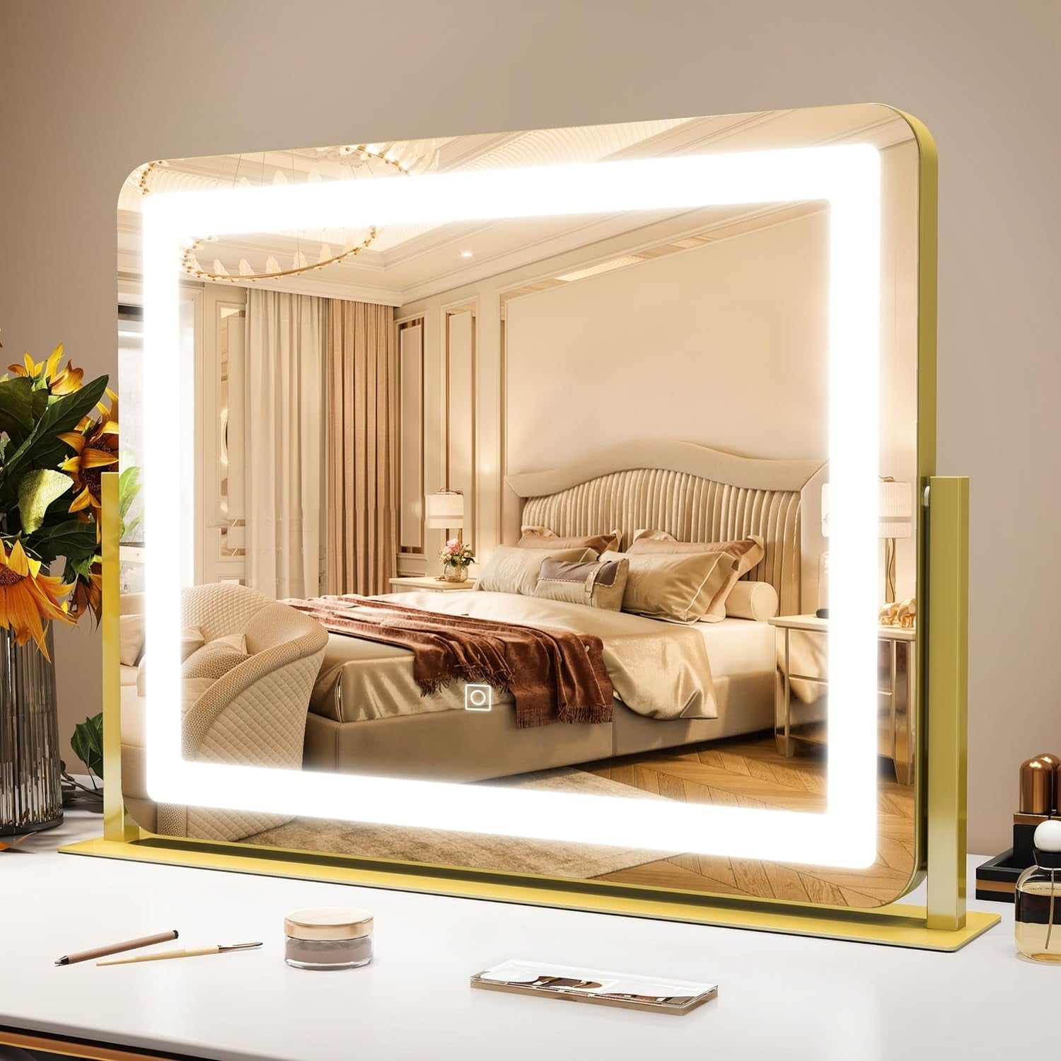 Gold light up vanity mirror online