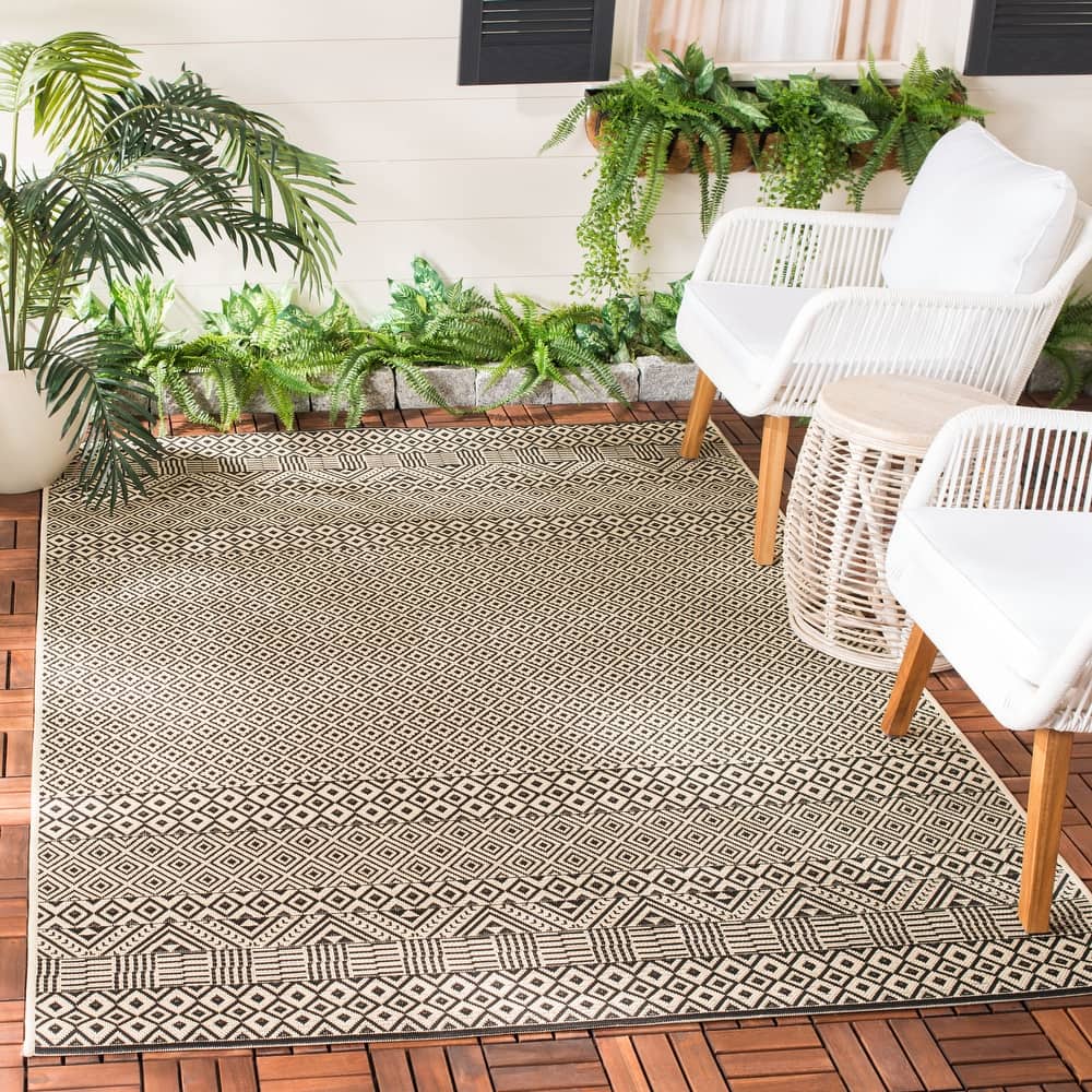 SAFAVIEH Courtyard Shikibu Indoor/ Outdoor Waterproof Patio Backyard Rug