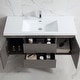 preview thumbnail 7 of 21, Floating Bathroom Vanity 24"-48" – Cement Gray Finish, White Integrated Sink