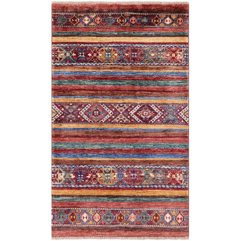 Golden Nile Khorjin Persian Gabbeh Hand Knotted Wool Rug - 2' 6" X 4' 1"