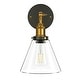 preview thumbnail 6 of 6, Modern 1-Light Swing Arm Wall Sconce with Cone Clear Glass Shade