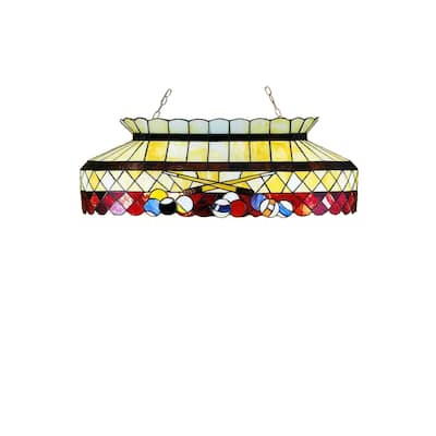 Meyda Tiffany Burgundy 6 Light 32" Wide Billiard Chandelier with