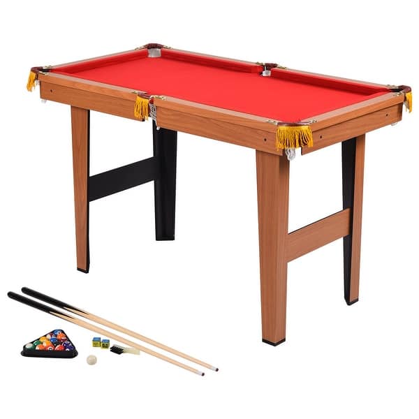 Kids Mini Wooden Table Top Pool Play Snooker Game Set Billiard Cues Balls