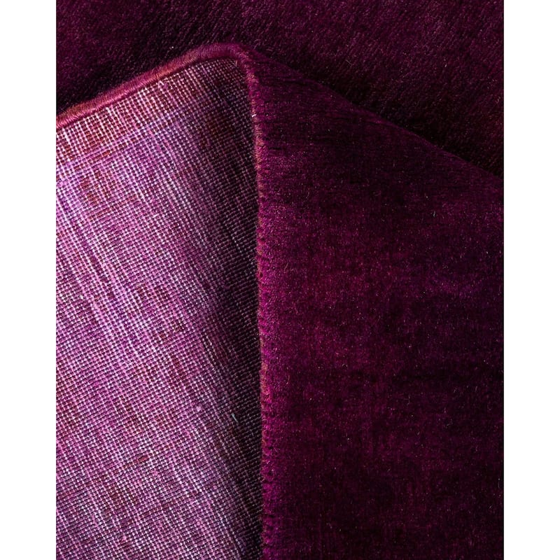 Overton Hand Knotted Wool Vintage Inspired Modern Contemporary Overdyed Purple Runner Rug - 3' 2" x 22' 6"