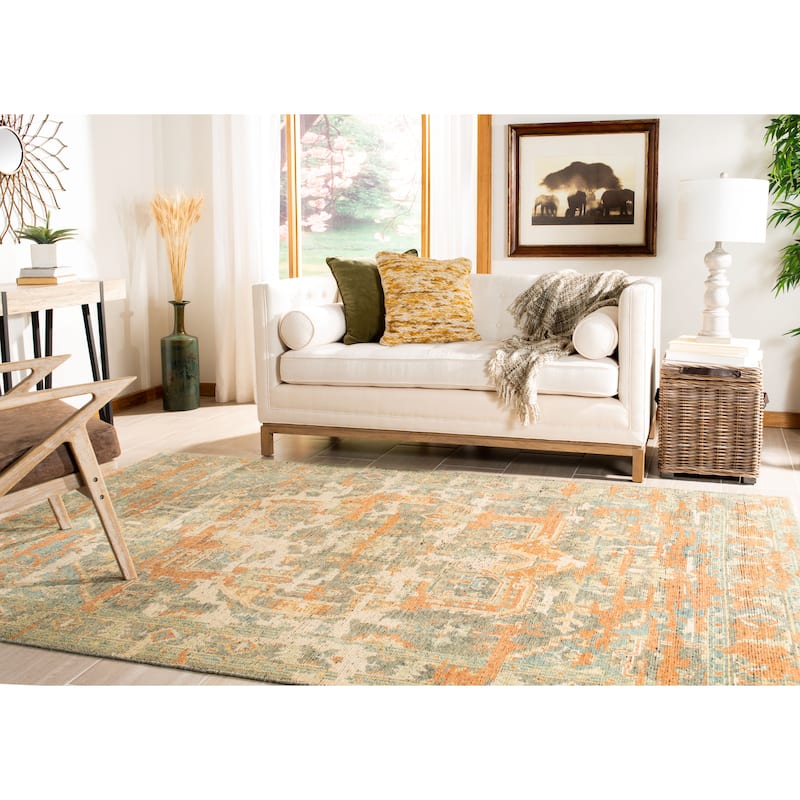 SAFAVIEH Hand-knotted Izmir Roma Traditional Oriental Wool Rug with - 10' x 14' - Rust/Taupe