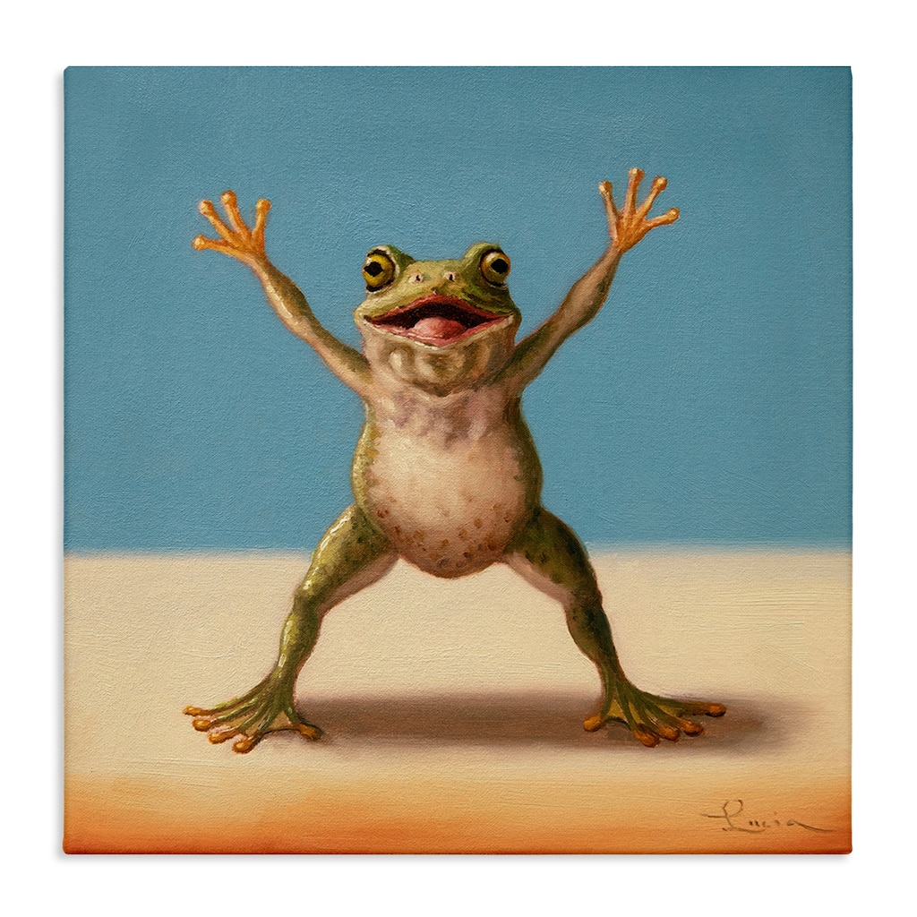Stupell Motivational Exercise Frog Canvas Wall Art Design By Lucia Heffernan
