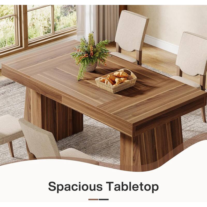 55 Inches Rectangular Dining Room Table, Brown
