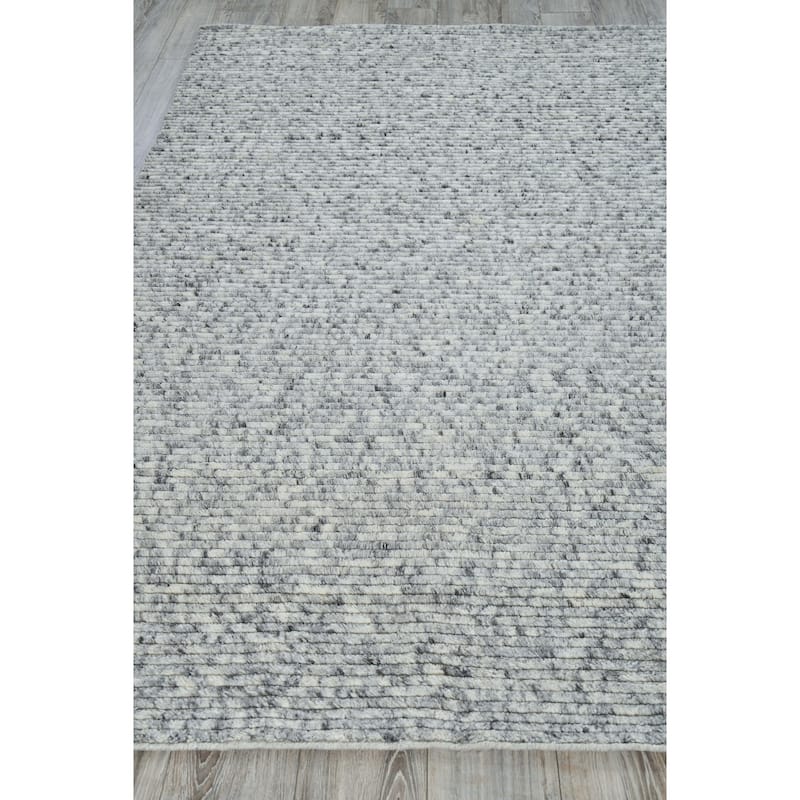 EXQUISITE RUGS Kaza Hand-loomed New Zealand Wool Ivory/Silver Area Rug.
