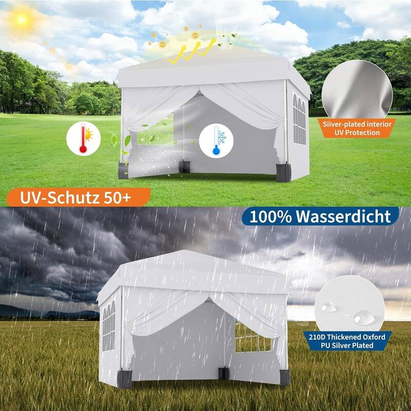 Instant Setup Portable Outdoor 10x10 Pop Up Canopy Tent with 4 Waterproof Sidewalls