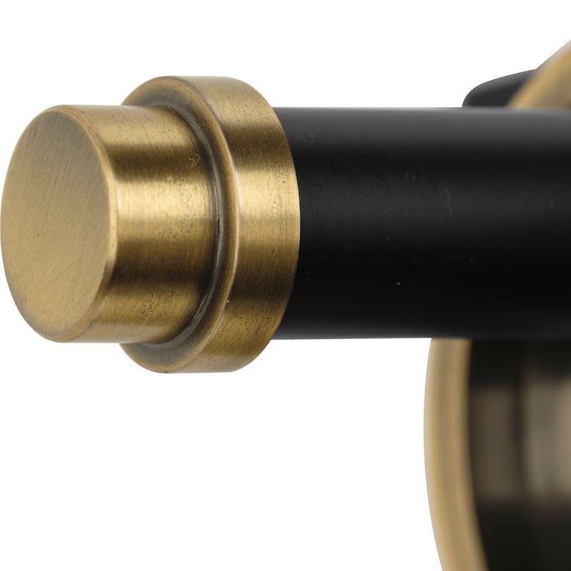 Cassell Collection Two-Light Vintage Brass Matte Black Luxe Industrial Bath & Vanity Light - 14.5 in x 6.62 in x 9.12 in