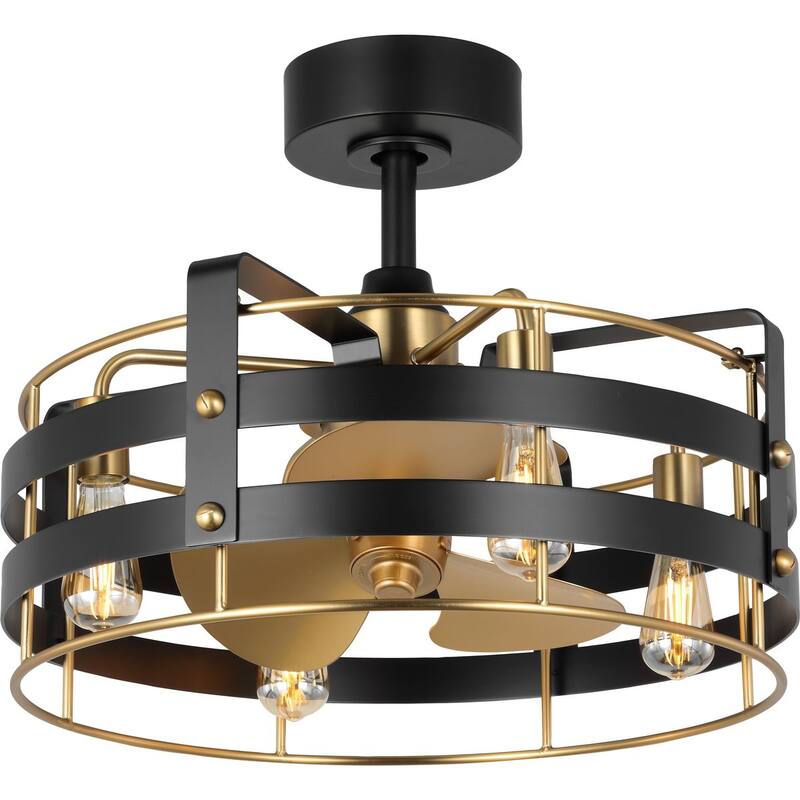 Sewell Collection 24-in. Three-Blade Matte Black Modern Ceiling Fan - 24 in x 24 in x 19.1875 in