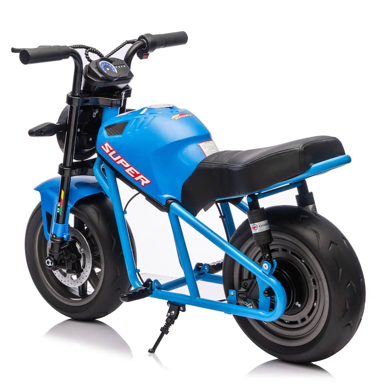 Simple Electric Bike Kids Electric Motorcycle Blue 24V Ride-On Motorcycle with Built-in Music & LED Lights