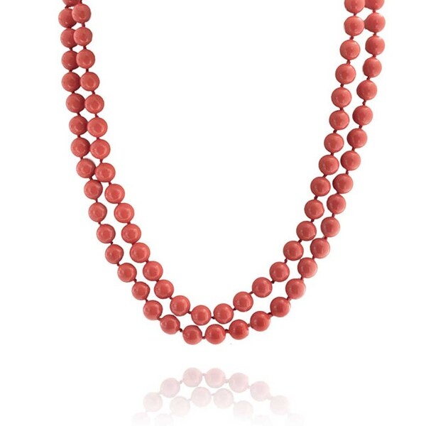 coral colored beaded necklace