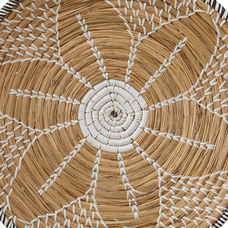 Brown Seagrass Handmade Basket Plate Home Wall Decor (Set of 5)