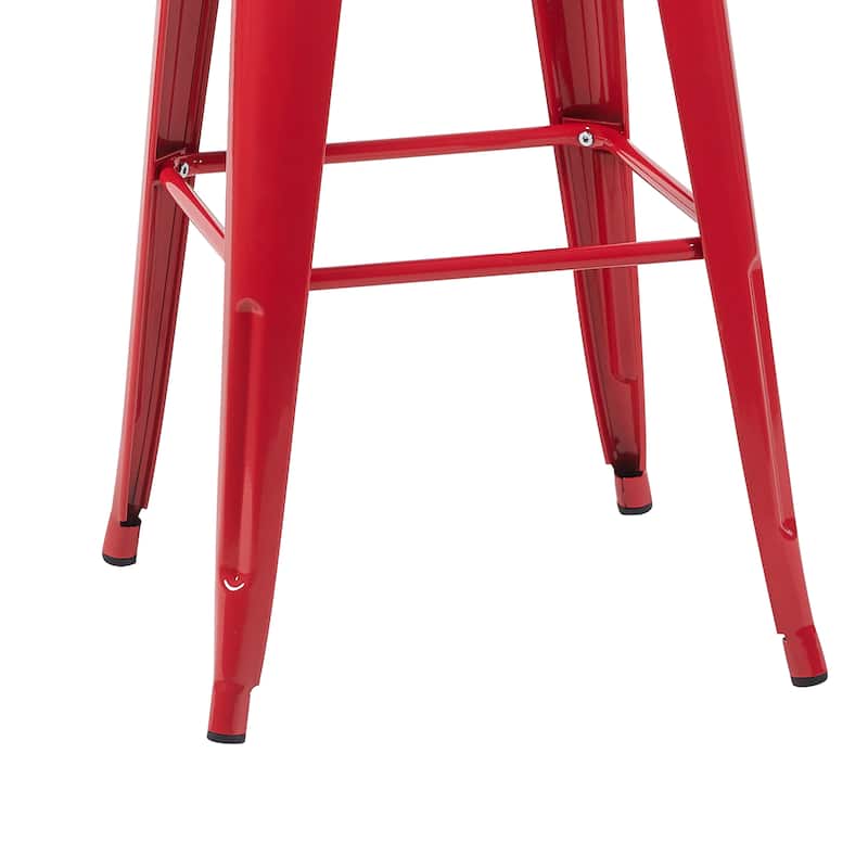 AC Pacific 30 Inch Industrial Stackable Metal BarStools Set of 2