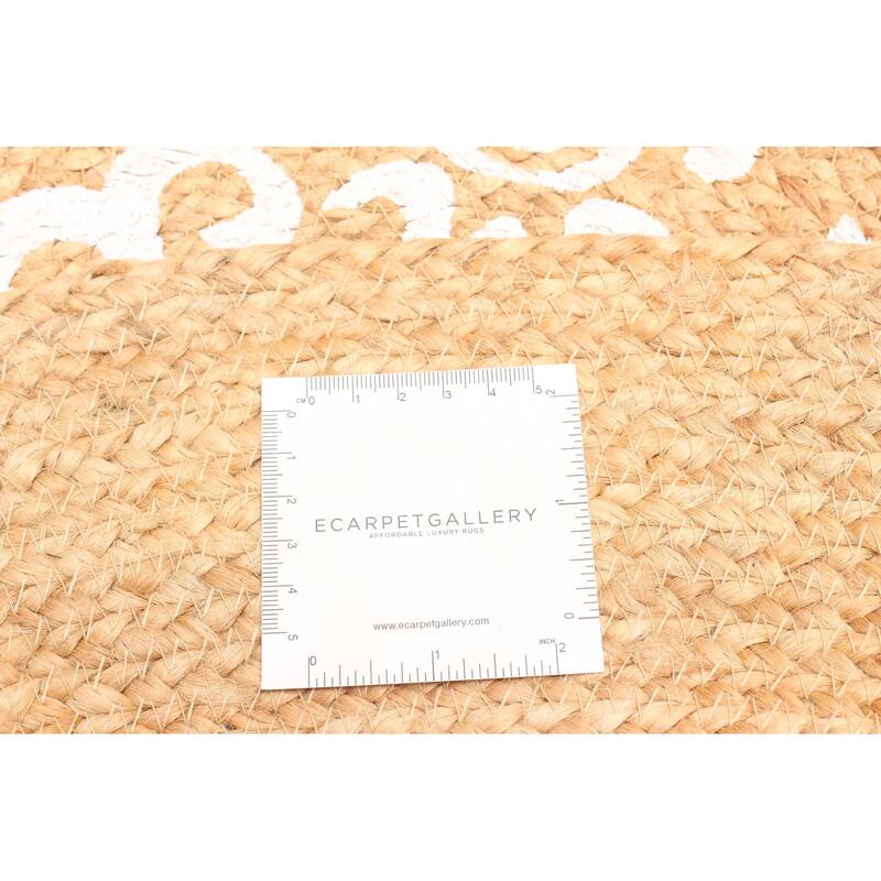 ECARPETGALLERY Braided Weave Palas Denizli Tan Jute Rug - 3'0 x 3'0