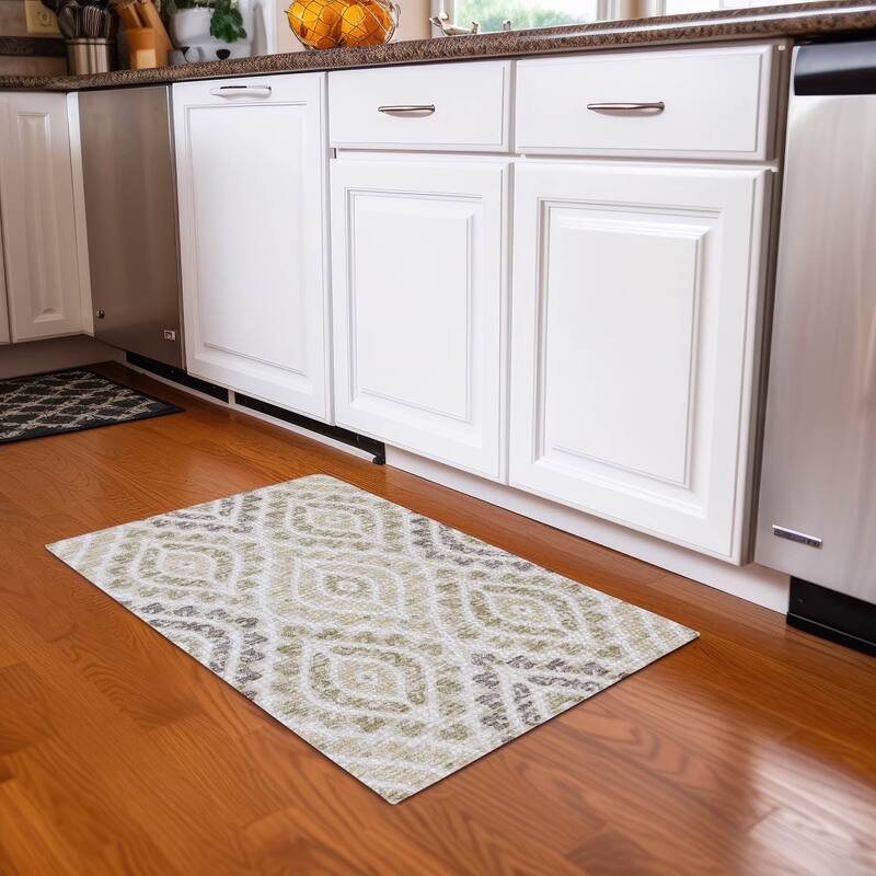 Machine Washable Indoor/ Outdoor Chantille Ttransitional Medallion Rug
