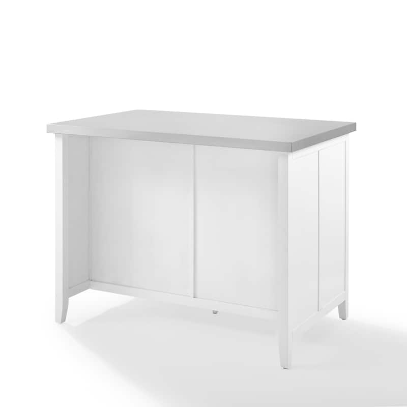 Crosley Silvia Stainless Steel Top Kitchen Island - 28"d x 46"w x 36.5"h